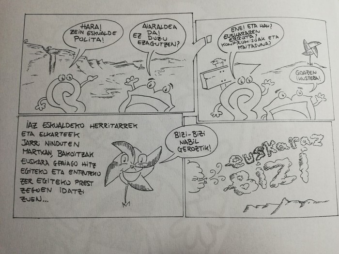Euskaraldiaren amaiera, aspaldiko komiki tira batekin